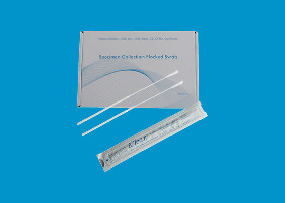 เส้นใยไนลอน Flocked Nasal Throat Swab ABS Handle Minitip Flocked Swab แบบยืดหยุ่น