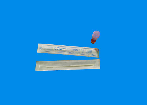 การสุ่มตัวอย่าง Nasopharyngeal Nylon Flocked Swabs Flu Sterile Nasal Swabs