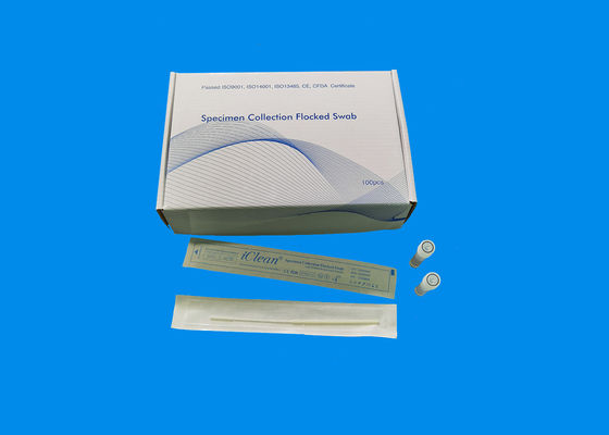 การเก็บตัวอย่าง Iclean Flocked Swabs สภาพแวดล้อมการทดสอบการปนเปื้อนจุลินทรีย์บนพื้นผิว