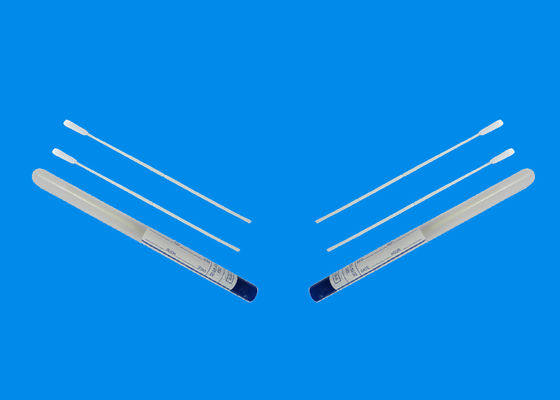 การสุ่มตัวอย่างแบบด้ามหักง่าย Flocked Swab ใสในหลอดบรรจุตัวอย่างฟรี