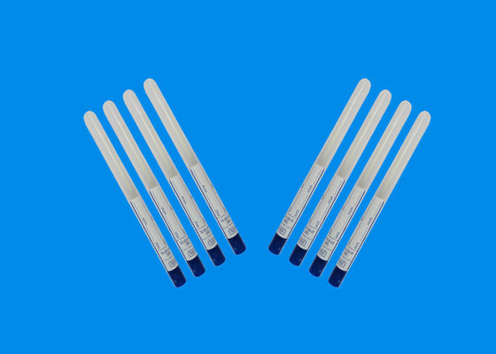 การสุ่มตัวอย่างแบบด้ามหักง่าย Flocked Swab ใสในหลอดบรรจุตัวอย่างฟรี