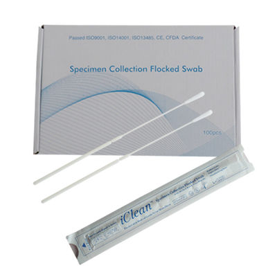 เคล็ดลับเส้นใยไนล่อน Flocked คอลเลกชันตัวอย่างไข้หวัดใหญ่ในช่องปาก Swab Disposable