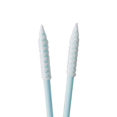 CM-PS752 Slim Pointed Spiral Head Esd Foam โพลีเอสเตอร์คลีนรูม Swabs สำหรับการทำความสะอาดอิเล็กทรอนิกส์