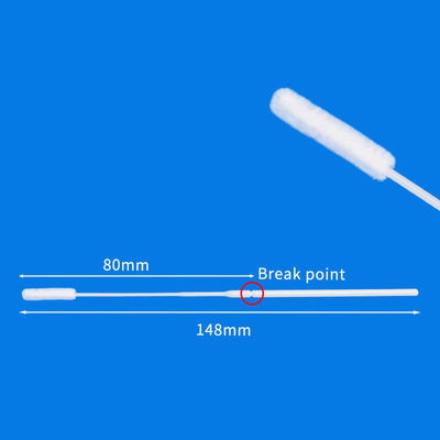 การสุ่มตัวอย่าง Nasopharyngeal Nylon Flocked Swabs Flu Sterile Nasal Swabs